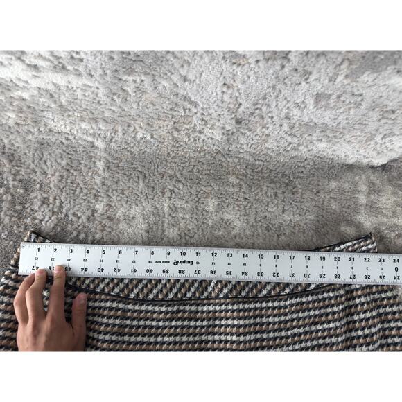 Talbots Plus Size 22W Houndstooth Knee Length A Line Skirt Lined Casual Zip - Picture 4 of 7